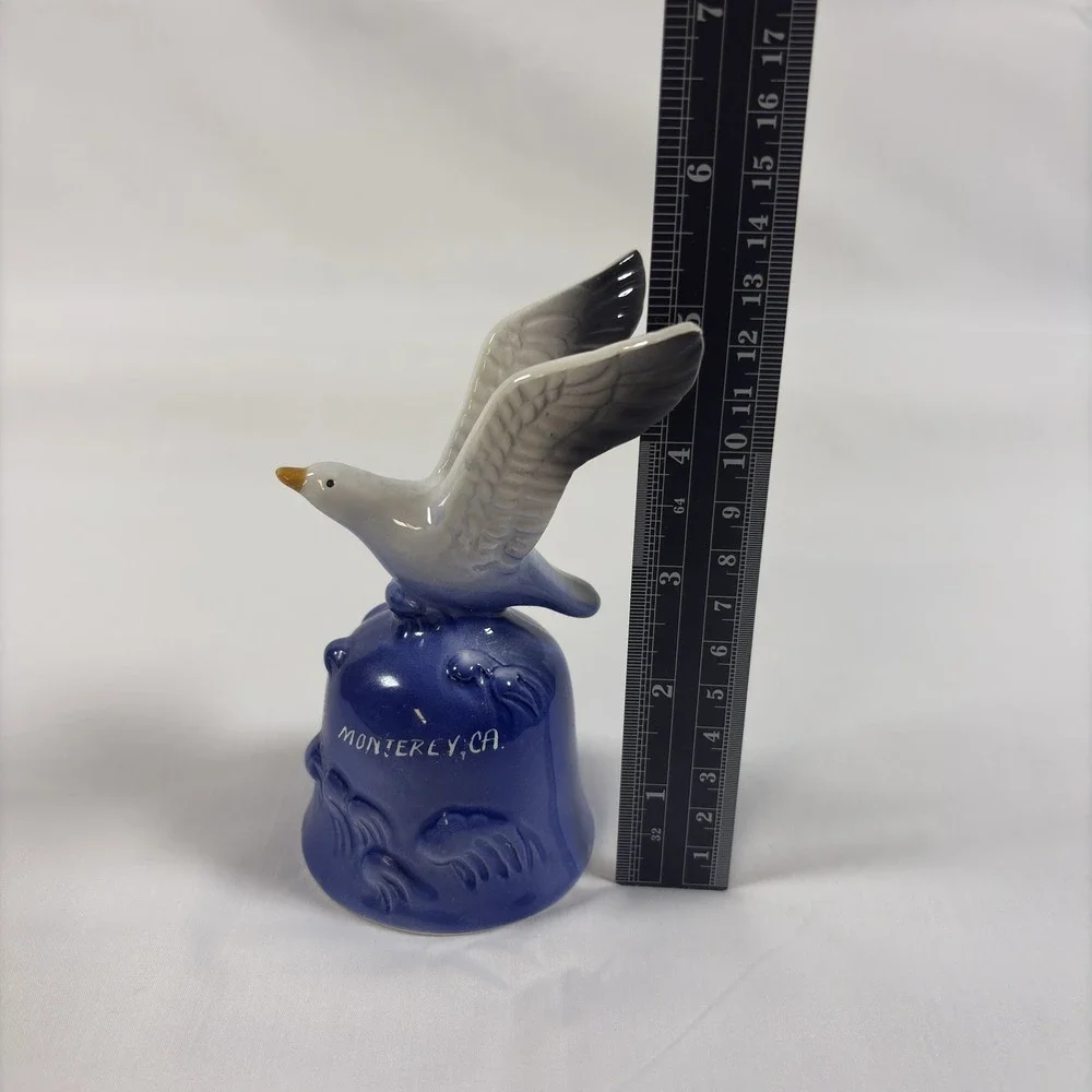 Vintage Monterey CA Ceramic Bell Seagull Ocean Waves California S2-383